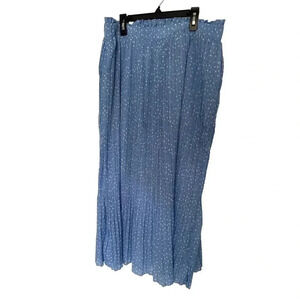 Exlura Women’s High Waisted Polka Dot Pleated Midi Skirt with pockets XXL